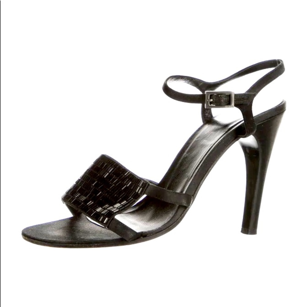 Gucci Tom Ford Black Beaded Heels Sandals